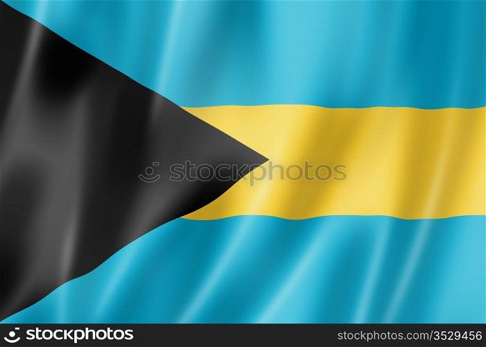 Bahamas flag, three dimensional render, satin texture. Bahamian flag