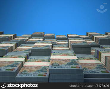 Bahamian dollars banknotes background. BSD dollars pattern. . Money of The Bahamas. Finance background. Nassau