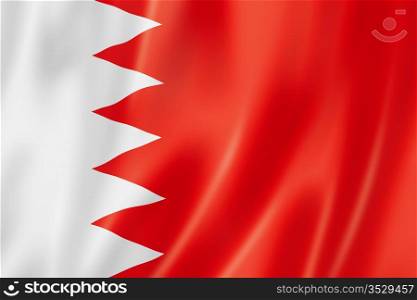 Bahrain flag, three dimensional render, satin texture. Bahrain flag