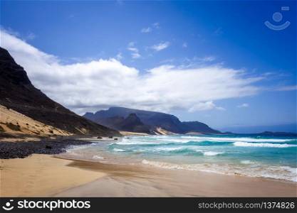 Baia das Gatas beach on Sao Vicente Island, Cape Verde, Africa. Baia das Gatas beach on Sao Vicente Island, Cape Verde
