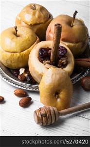 baked autumn apples. Baked autumn apples stuffed nuts and berries