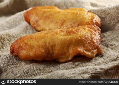baked Chebureki traditional meat pastry