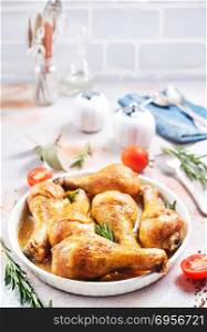 baked chicken legs . baked chicken legs with aroma spice and salt