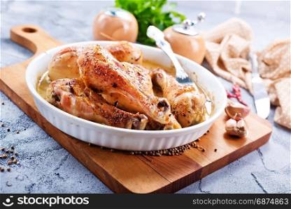 baked chicken legs with salt and aroma spice