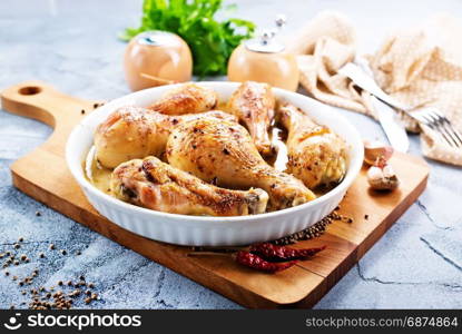 baked chicken legs with salt and aroma spice