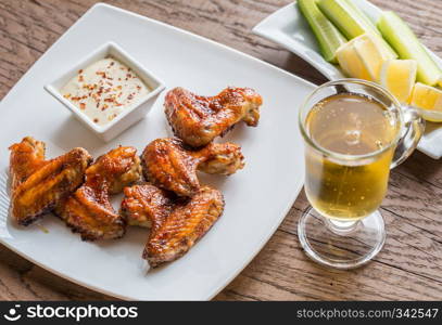 Baked chicken wings with spicy sauce