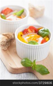 baked eggs with tomatoes and paprika