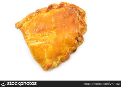 Baked kaya puff pastry isolated on a white background