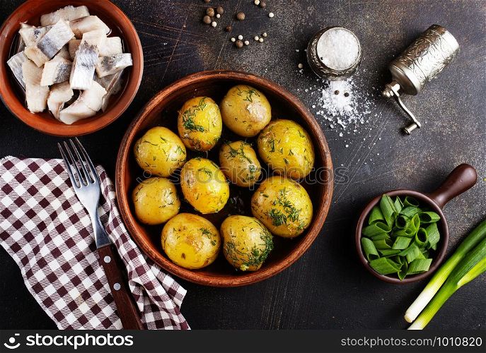 baked potato with fresh dill garlic and butter