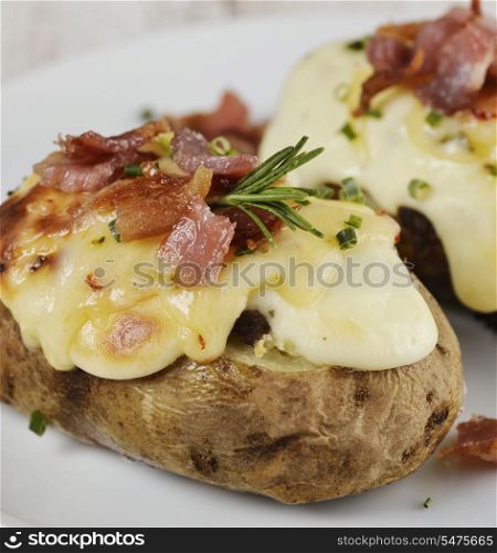 Baked Potatoes With Cheese And Bacon