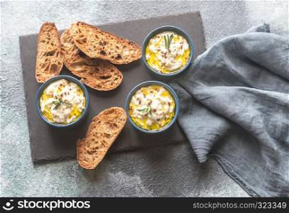 Baked ricotta with toasts