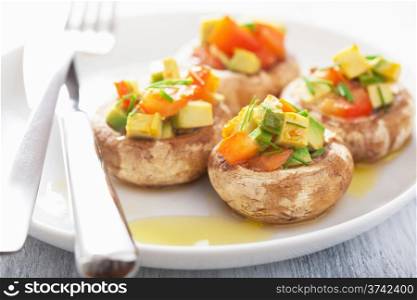 baked stuffed champignons with vegetables