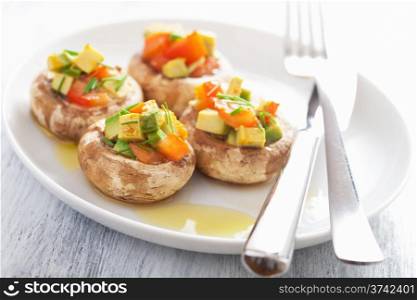 baked stuffed champignons with vegetables