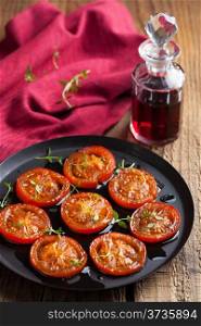 baked tomatoes with herbs and olive oil