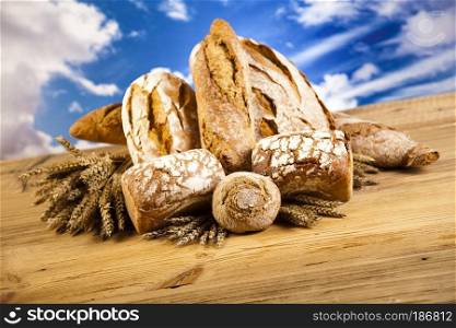 Baked traditional bread, natural colorful tone