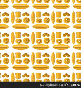 Bakery Seamless Pattern. Food Background. Fresh Baked Products. Bakery Seamless Pattern