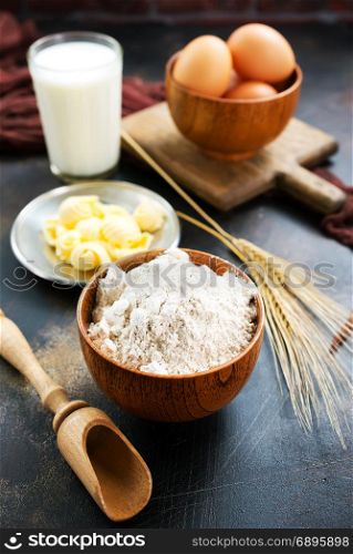 baking ingredient on a table, stock photo
