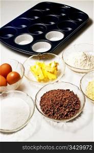 baking ingredients for muffins