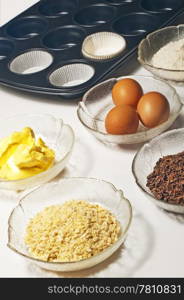 baking ingredients for muffins