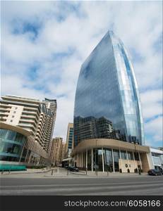 Baku - MARCH 1, 2014: Port Baku office building on March 1 in Azerbaijan, Baku. Port Baku is new development area in Baku