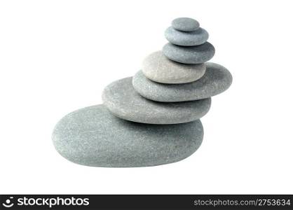 Balance. A construction from a pebble. It is isolated on a white background