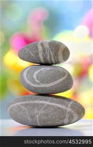 Balanced stack of pebbles isolated