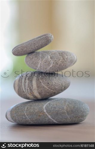 Balanced stack of pebbles isolated