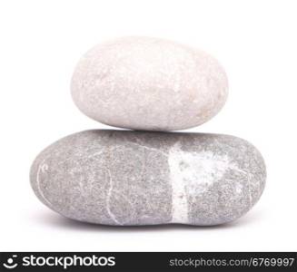 balancing pebbles isolated on white background