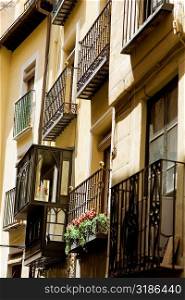 Balconies of a building, Toledo, Spain