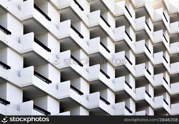 Balconies of modern hotel, may be used as background