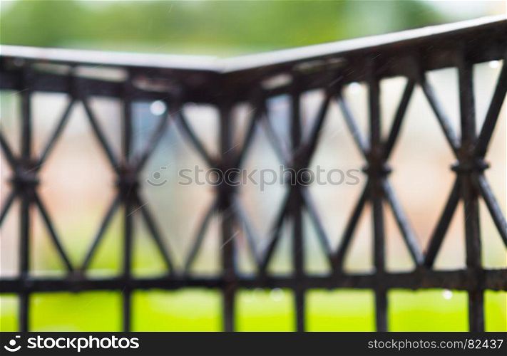 Balcony fence with rain drops background. Balcony fence with rain drops background hd