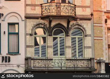 balcony of old belgium house