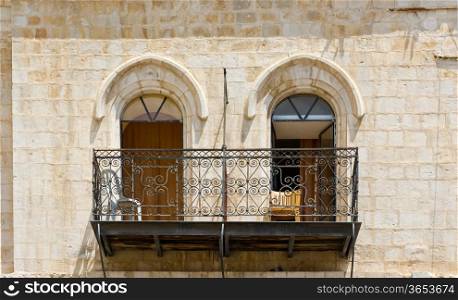 Balcony on the Facade in Old City of Jerusalem