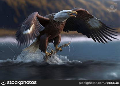 Bald Eagle Catching A Big Fish