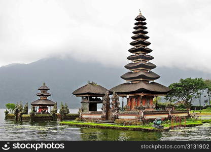 BALI, INDONESIA - FEBRUARY 26: Beautiful Ulun Danu temple build in traditional architecture style on February, 26, 2011, Bali, Indonesia