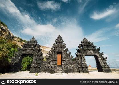 Bali Temple gate entrance at beach