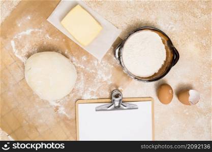 ball dough flour block butter eggs clipboard kitchen backdrop