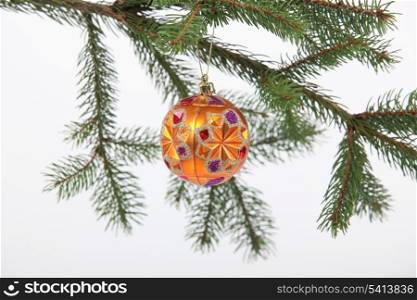 Ball hung on a Christmas tree