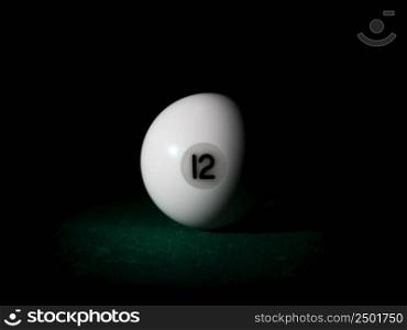 Ball number 12 for Russian billiard pyramid