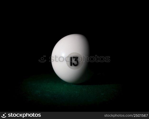 Ball number 13 for Russian billiard pyramid