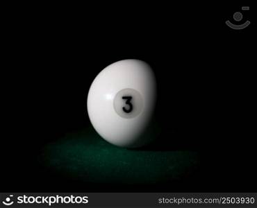 Ball number 3 for Russian billiard pyramid