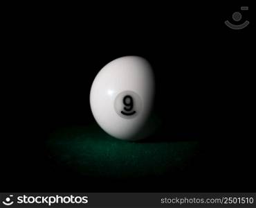 Ball number 9 for Russian billiard pyramid