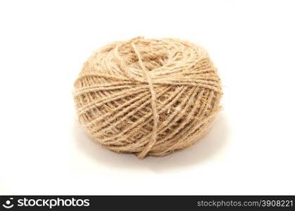 ball of twine on a white background