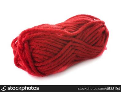 ball of wool in front of white background