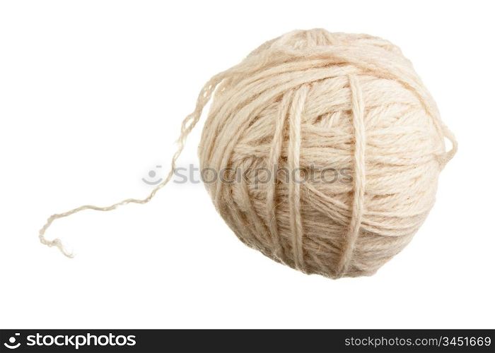 ball of wool isolated on a white background
