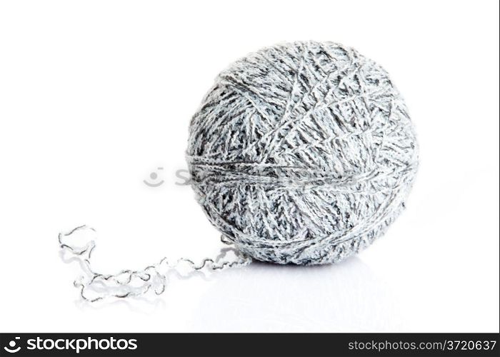 ball of yarn for knitting isolated on white background