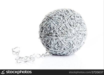 ball of yarn for knitting isolated on white background