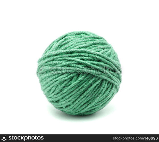 Ball of yarn on white background