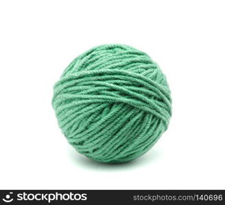 Ball of yarn on white background