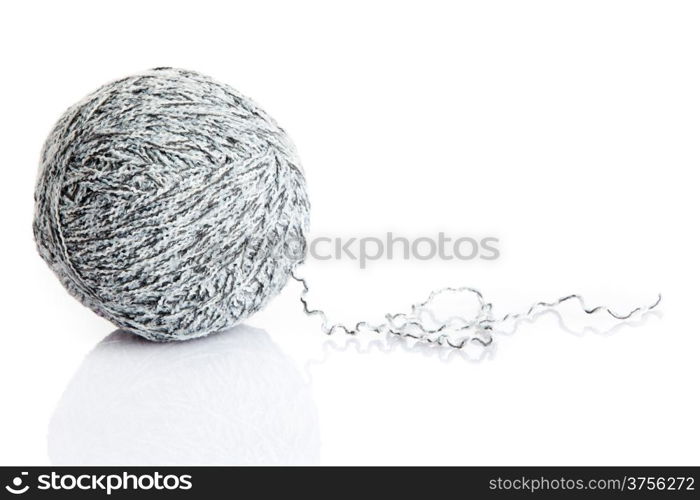 ball of yarn on white background